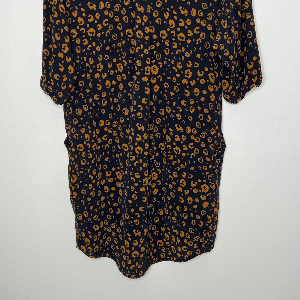 Whistles Lola Cheetah Print Shirt Dress Small Black Brown Animal Print Neutral - Picture 13 of 15